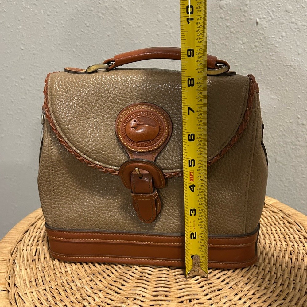 Vintage Dooney & Bourke All Weather Leather Backpack Bag Beige Brown - Picture 14 of 15